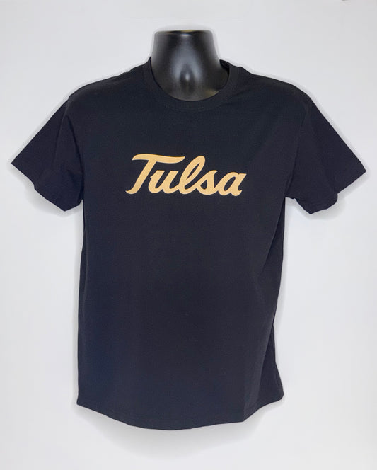 Tulsa Script Black Tee