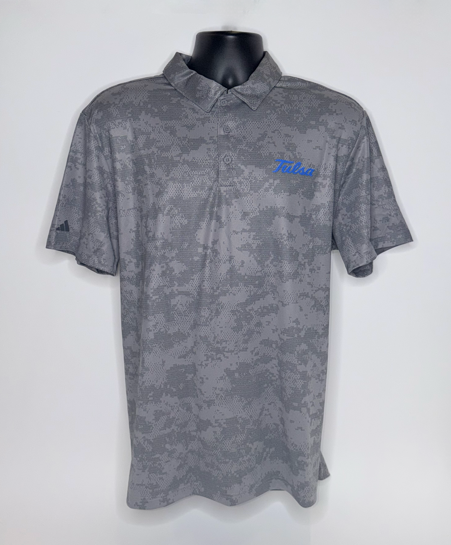 TU All Over Camo Print Polo - Grey Three