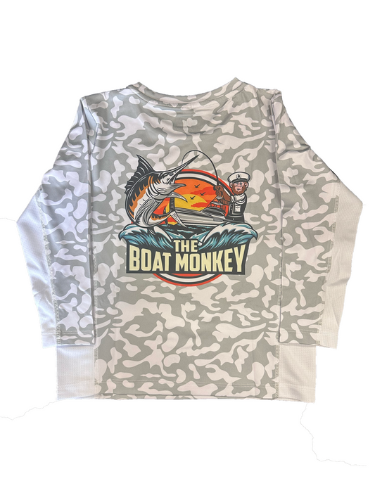 Kids Sunshirt  Gray Camo Shirt