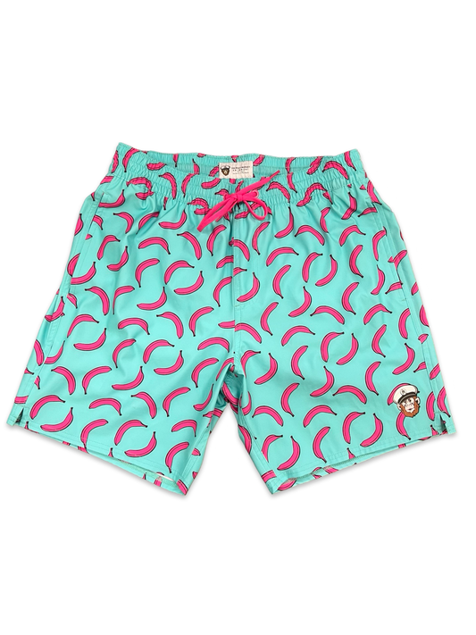 Turquoise Pink Banana Swimwear