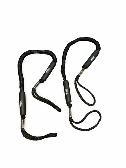 Bungee Dock Line 4'-5.5' Stretch Black - Two Pack