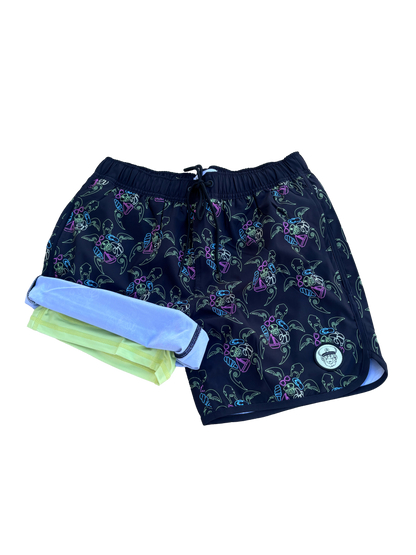 Black 2 in 1 Turtle Swimwear Short ORDER TODAY!