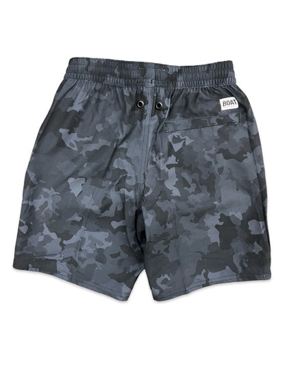 Kids Black Camo Swim Trunks