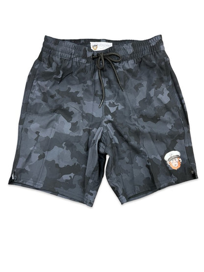 Kids Black Camo Swim Trunks