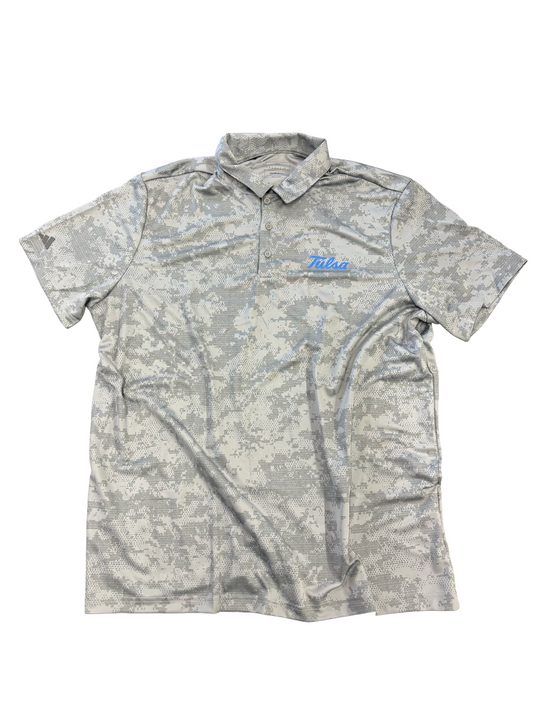 TU All Over Camo Print Polo - Grey Three
