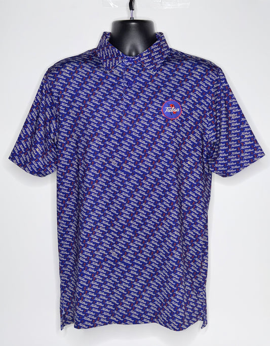 Diagonal Script and Flags Polo Shirt