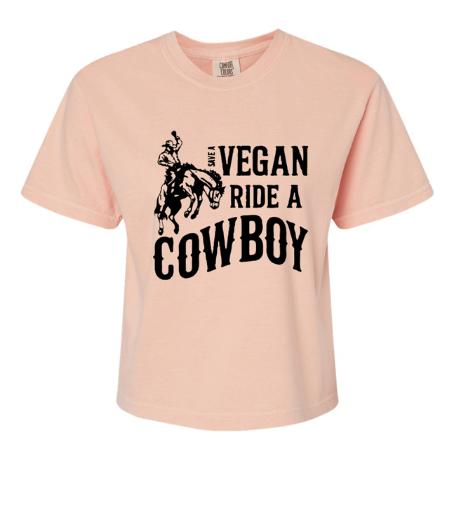 Vegan Cowboy Crop  T