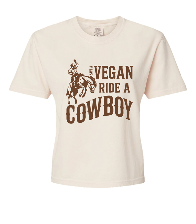 Vegan Cowboy Crop  T