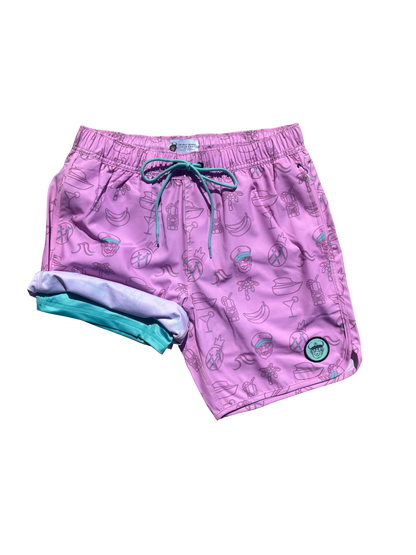 Pink 2 in 1 Neon Pattern Swimwear Short ORDER TODAY!