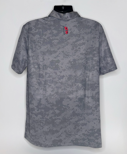 TU All Over Camo Print Polo - Grey Three