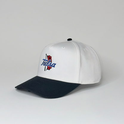 Tulsa with Flag Hat Black and White