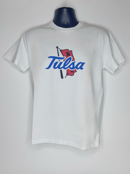 Tulsa Primary Logo White Tee