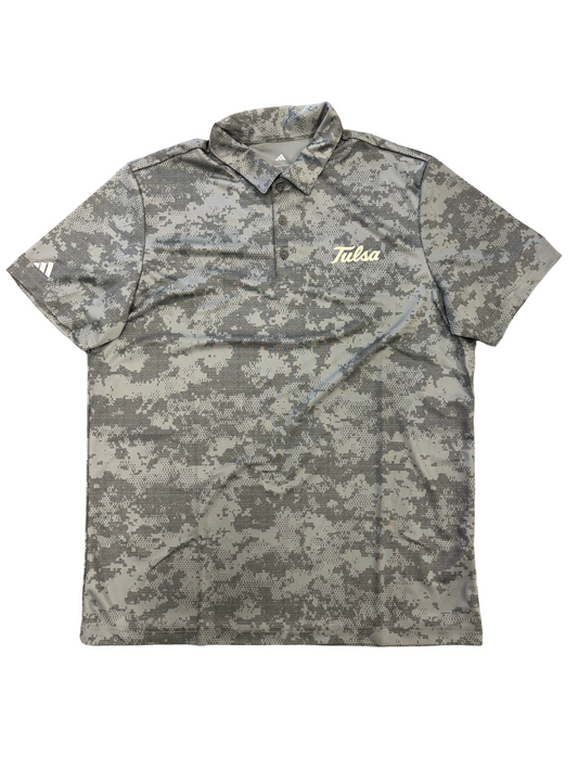 TU All Over Camo Print Polo - Grey Six