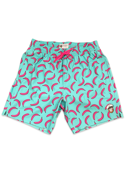 Turquoise Pink Banana Swimwear